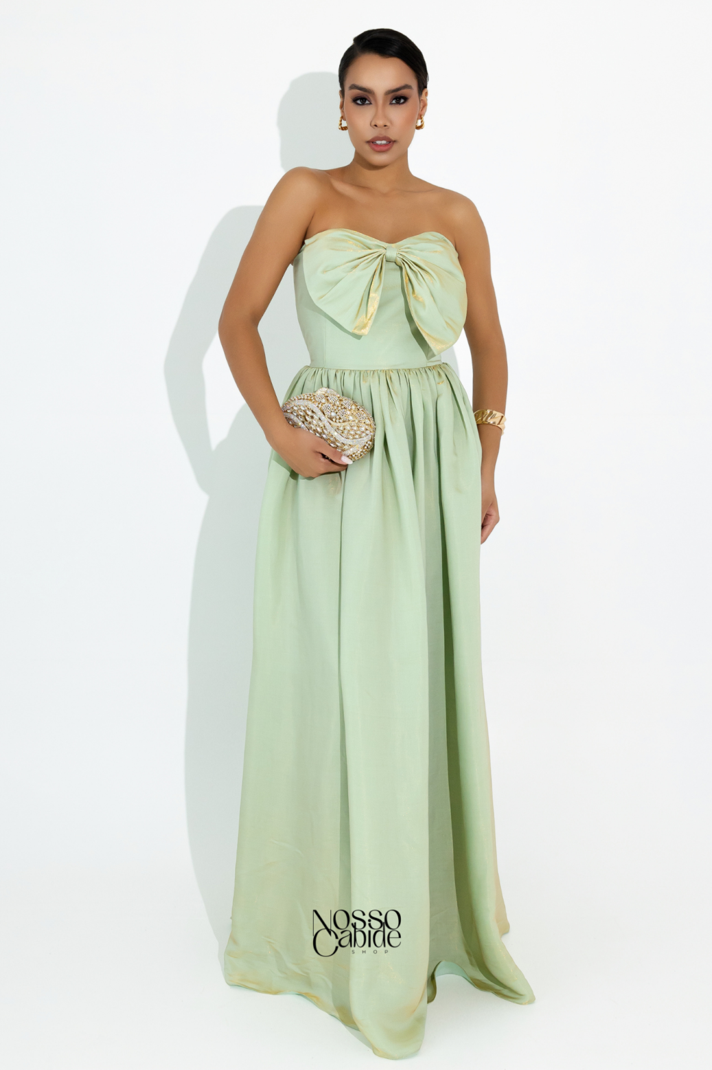 Vestido TQC Verde Laço Central