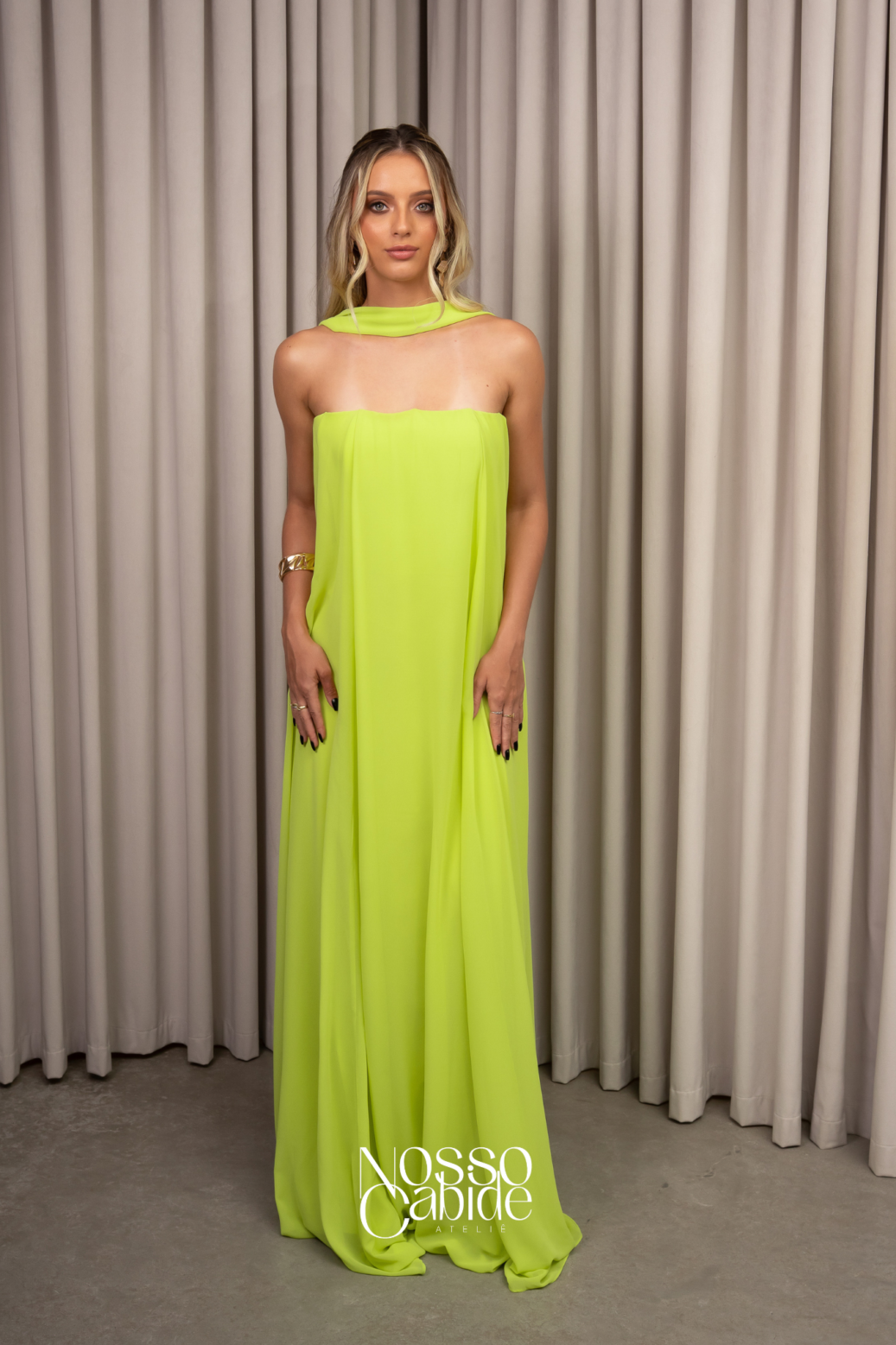 Vestido longo Líbia Verde Lima